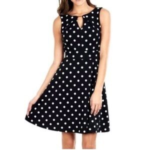 Joseph Ribkoff Black and White Polka Dot Mini Dress